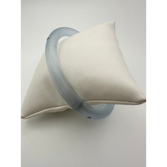 Vintage lucite rhinestone bangle bracelet - Picture 2 of 5